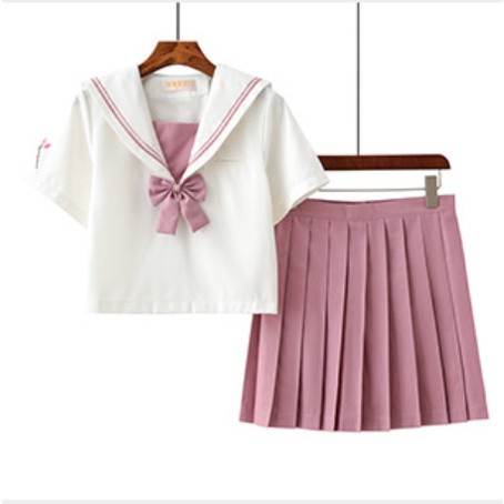 CC-178 seragam sekolah jepang sailor seifuku putih pink lengan pendek