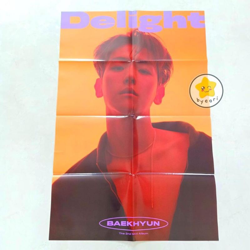 READY STOCK OFFICIAL BIG POSTER BAEKHYUN DELIGHT CINNAMON VER. (FOLDED)