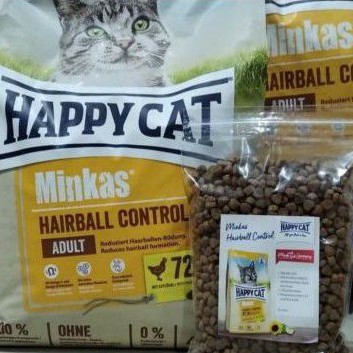 makanan kucing happy cat minkas Haairball control repack 1kg~makanan kucing Happy cat