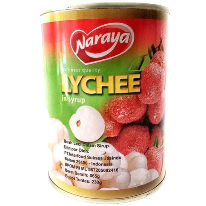 

Naraya Lychee in Syrup 565gr Buah Leci Kaleng dalam Sirup