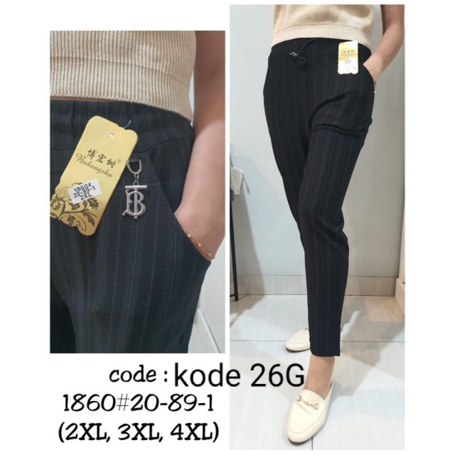 celana wanita import murah celana  salur wanita import murah super melar Celana import wanita salur 