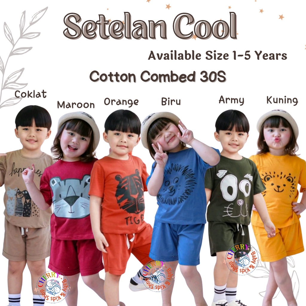 Setelan Anak Unisex Smilee Cool Set 1 - 5 Tahun Setelan Anak Laki Laki Perempuan Murah Berkualitas CBKS S23