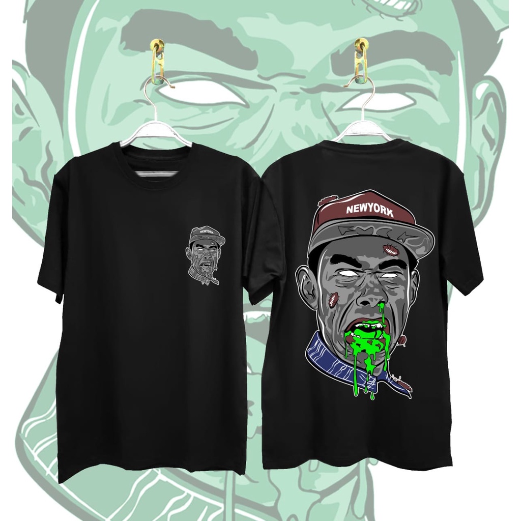 Kaos Tshirt Pria Newyork zombie Hitam Distro Lengan Pendek Motif Sablon Bergambar Keren Baju Kaos Viral Baju kaos anime