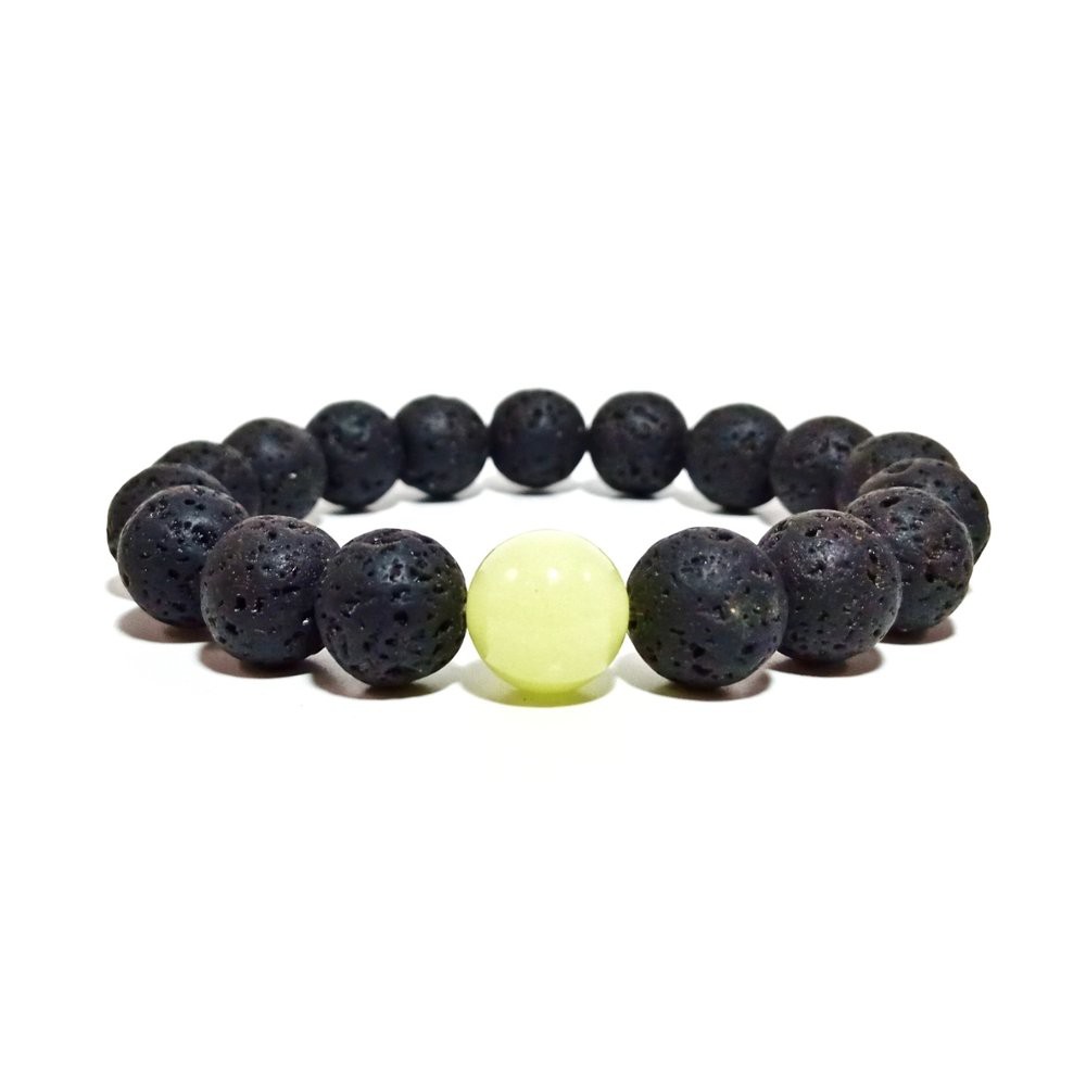 GELANG BATU FOSFOR LAVA STONE JUMBO GLOW IN THE DARK