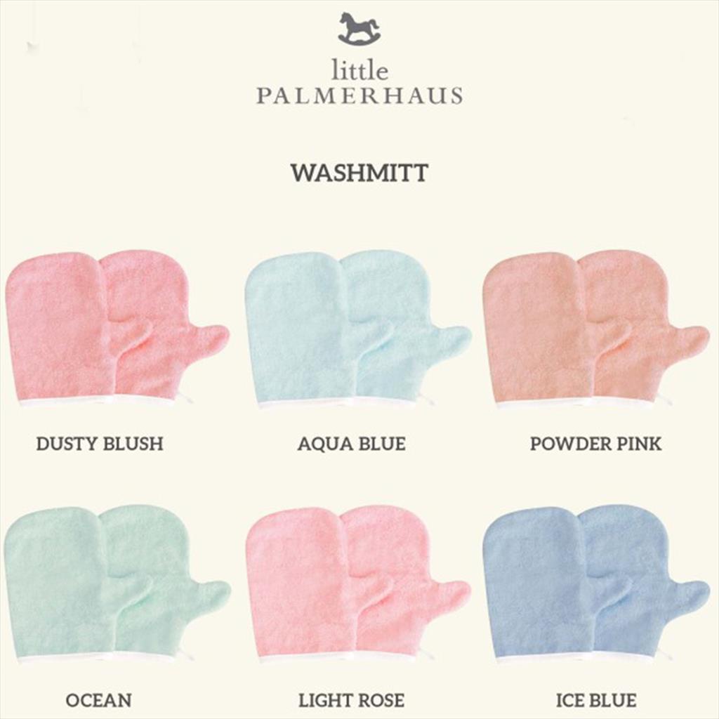 2x Little Palmerhaus Bamboo Washmitt Aqua Blue Waslap Bayi