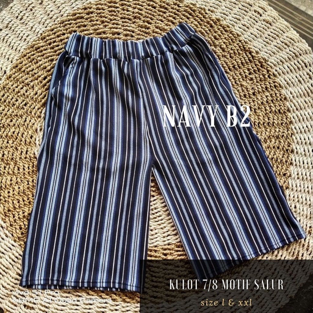 Kulot pendek 7/8 khusus jumbo xxxl BB 100 kg-NAVY  B2