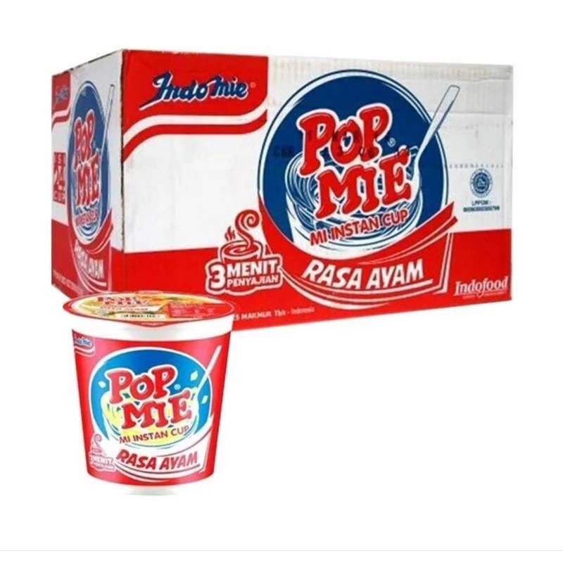 

Pop Mie besar 1 dus isi 24 pcs rasa ayam bawang / soto / baso / kari