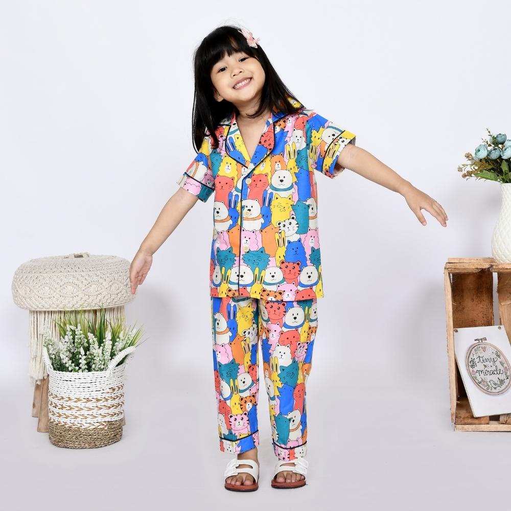 Nyenyak Piyama Anak Perempuan 4 - 6 Tahun / Setelan Baju Tidur Katun