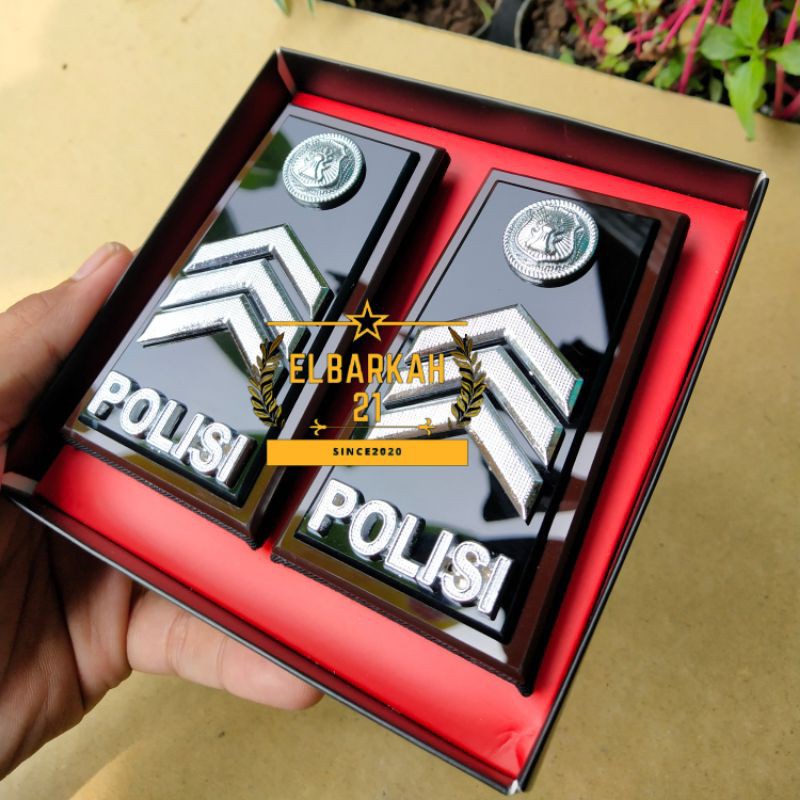 PANGKAT BRIGADIR PDH FUL AKRILIK LIS COKLAT / PANGKAT POLISI