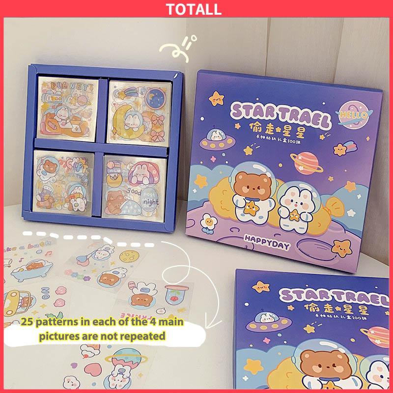 COD Kartun Tahan Air Tanpa Jejak Buku Pegangan Stiker Dekorasi Pola Kecil DIY Stiker Ponsel-Totall