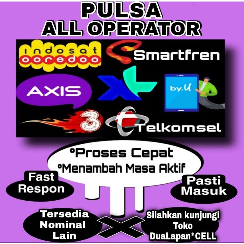 [ Buka 24 Jam Selama Online ] Pulsa All Operator  Telkomsel, Indosat 5k 10k 15k