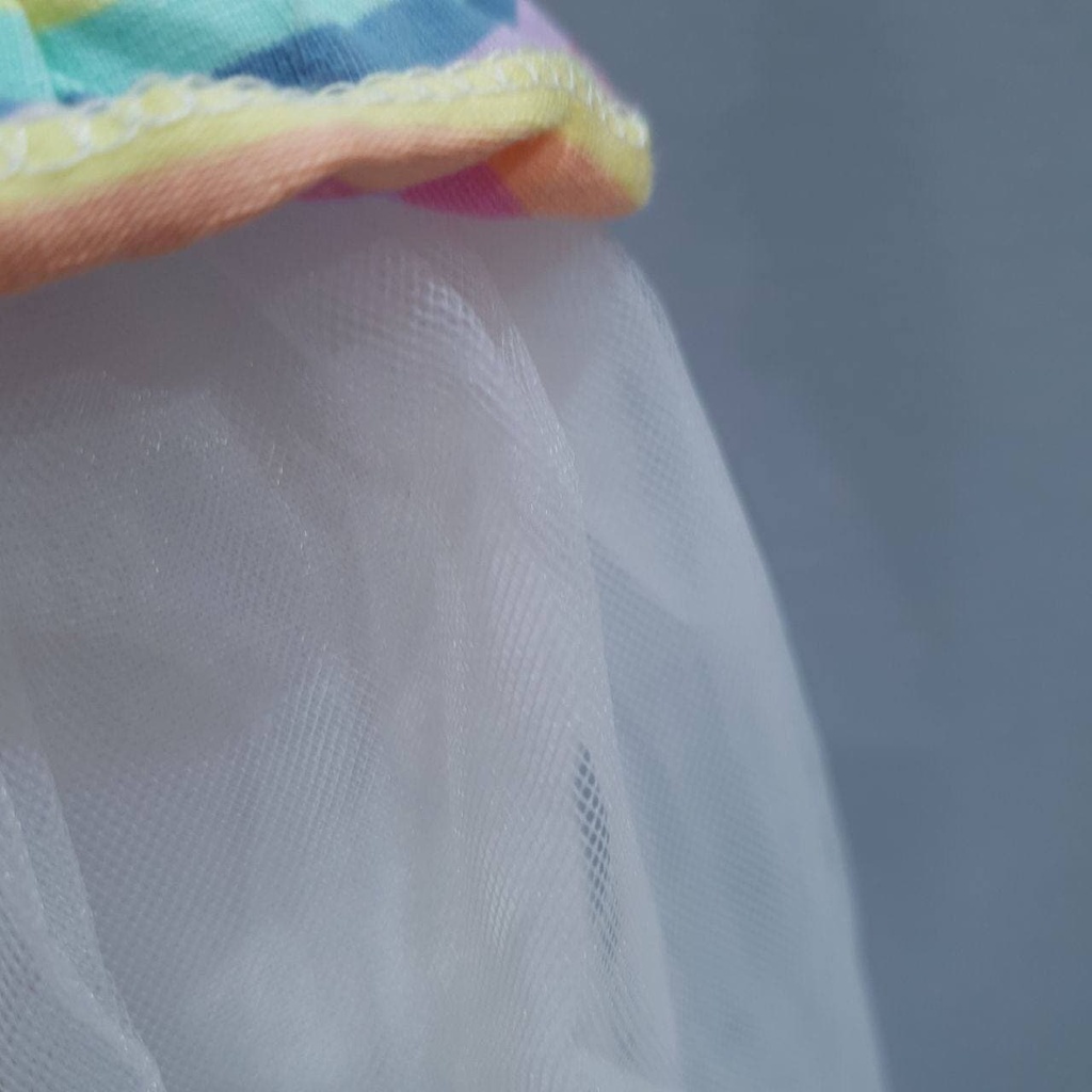 Promo !! Dress baby cute murah - dress rainbow mini tutu import uk 6bln-2th (orange,hijau,ungu)