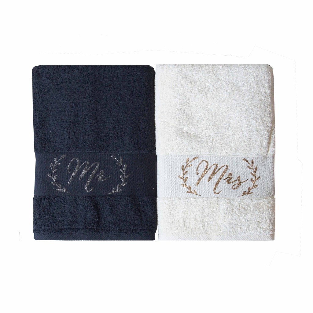 Toyoterry Hanami Set of 2 Handuk Couple - Mr Mrs - Onyx WW