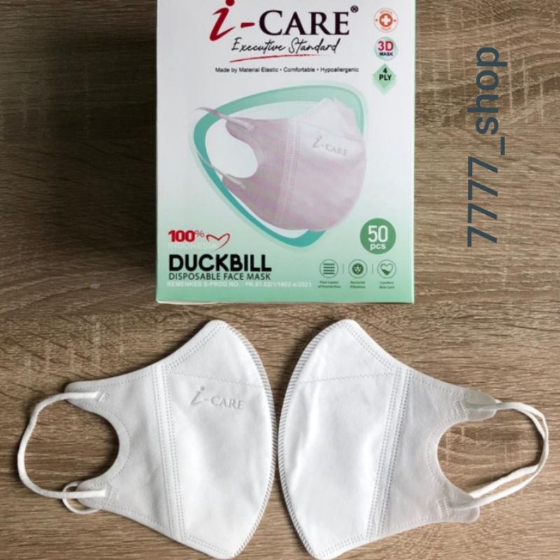 Masker Duckbill icare 4ply earloop (embos icare) Original 100%