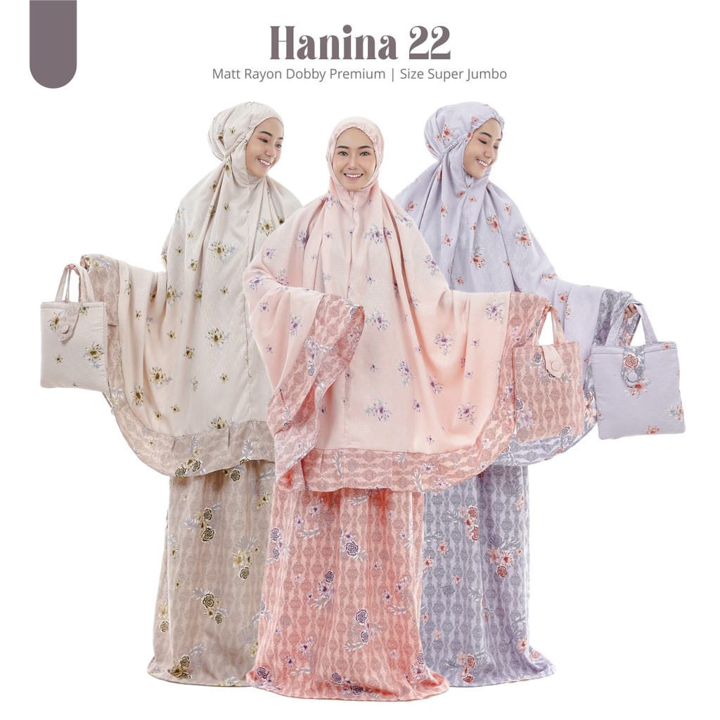 Mukena Dewasa Rayon Dobby Bali Rempel Premium Hanina Super Jumbo Motif Tenun Bagus