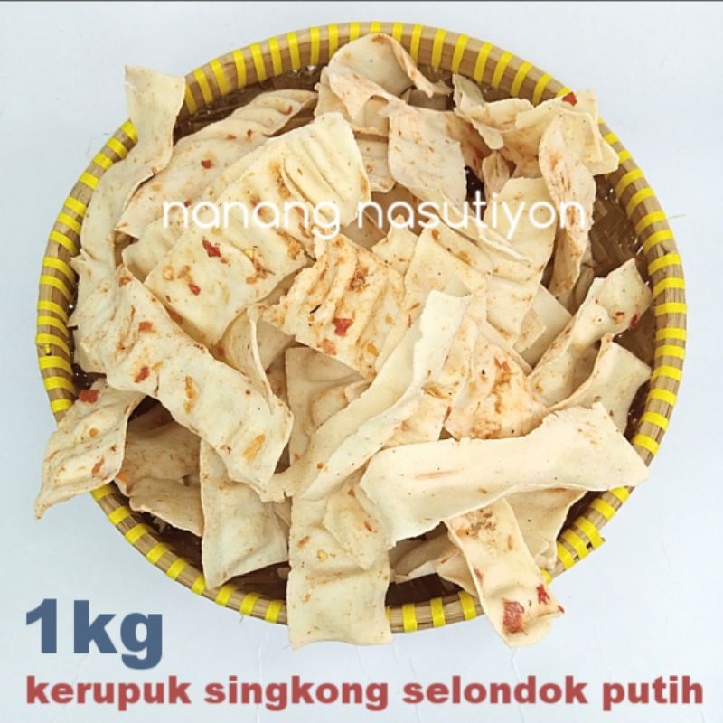 

KRUPUK KERUPUK SINGKONG SLONDOK SELONDOK PUTIH MENTAH PEDAS MANIS SIAP GORENG RENYAH NETTO 1KG