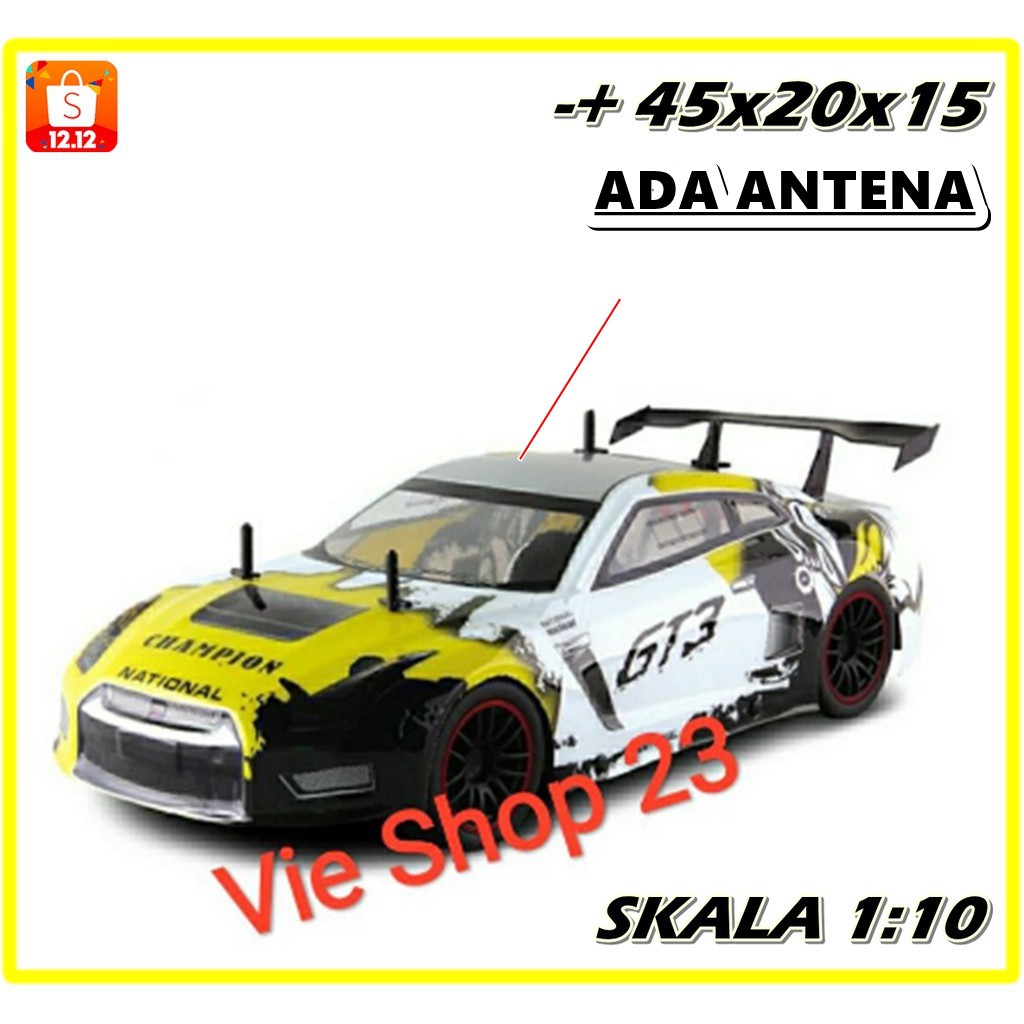 TERJAMIN RC Sanzhuan Drift Turbo 4WD skala 1:10 mobil remot kontrol Vmax Racing GT3 Double socket