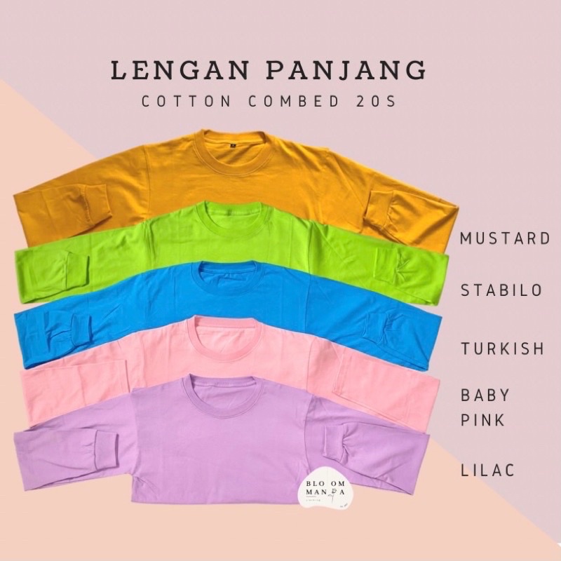 [TEBAL] BLOOMANIA - Custom Sablon Kaos Lengan Panjang COTTON COMBED 20S