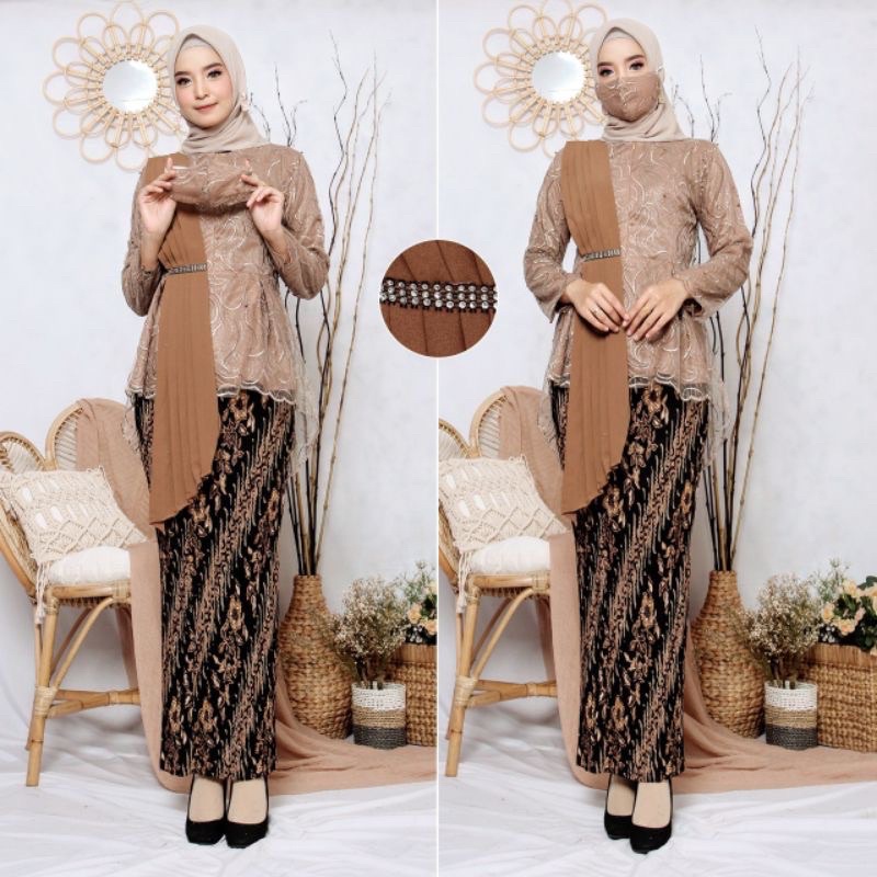 AURORA SELENDANG - SETELAN KEBAYA MODERN - BLOUSE AMALIA - KEBAYA KEKINIAN - AURORA - FASHION WANITA-kebaya murah-kebaya selendang-kebaya modern-kebaya cople-kebaya pesta-terlaris-tunik tille