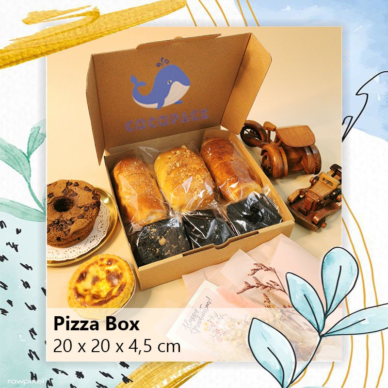 

(10 PCS) Box Pizza 20x20x4,5cm Dus Corrugated E-Flute