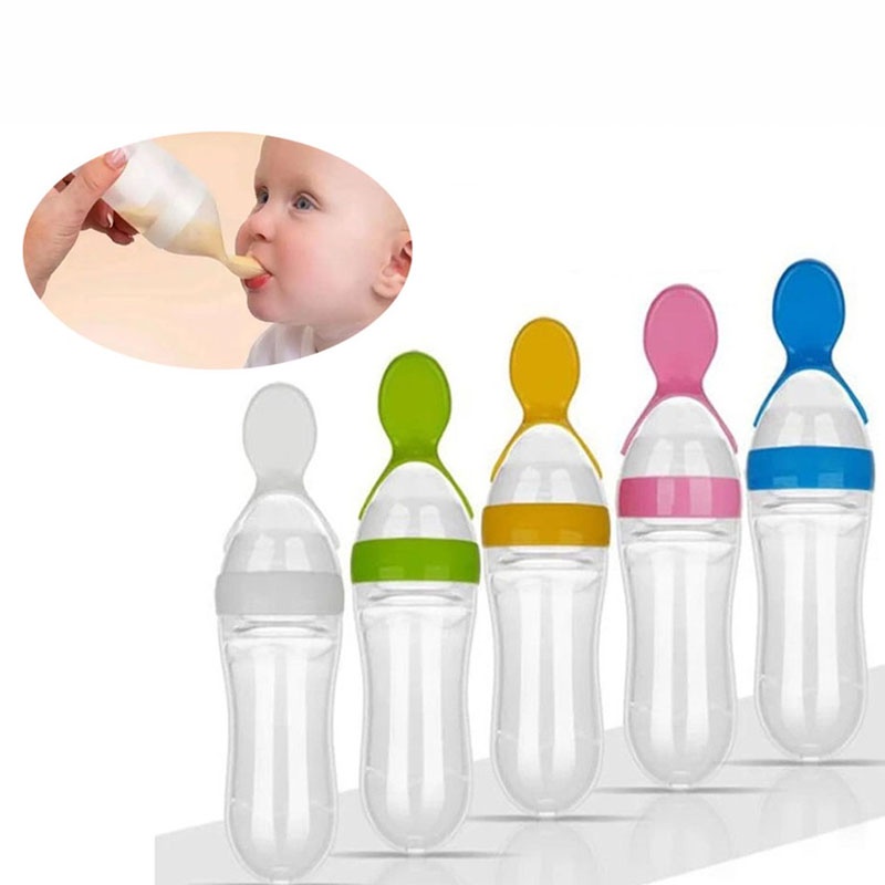 HOPE STORE - BOTOL DOT SILICONE SENDOK MAKAN BAYI / Botol Sendok Spoon feeder