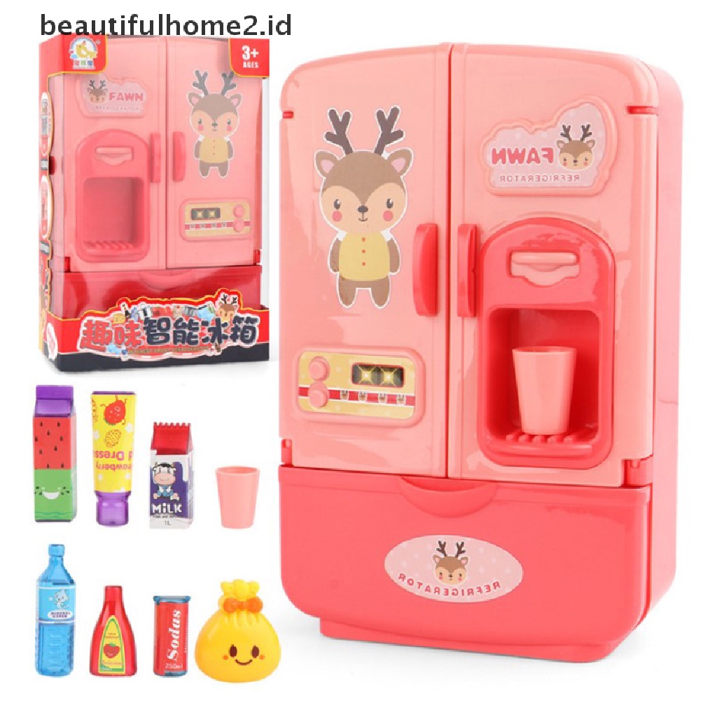 (Beautifulhome2.Id) 1 Set Mainan Kulkas Mini Untuk Anak Bermain Peran