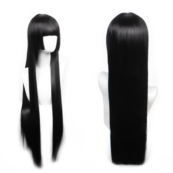 Wig / Rambut Palsu Wanita Model Panjang Lurus 70cm Warna Hitam Untuk Cosplay