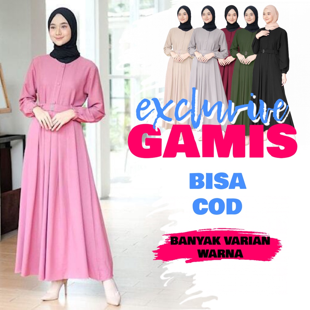 Gamis Terbaru 2022 Baju gamis Remaja Modern Kekinian Polos Hitam