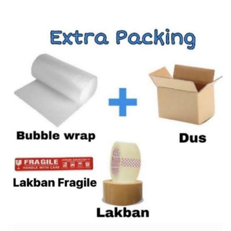 

Extra Bubble packing (Packing tambahan Bubble) Bonus Dus Lakban Fragile dan Stiker Fragile