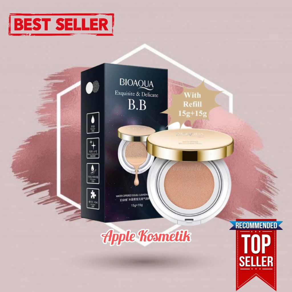 NEW!!! BIOAQUA BPOM Hydrating Soft And Flawless Air Cushion BB Cream / CUHSION BIOAQUA FREE REFILL BPOM