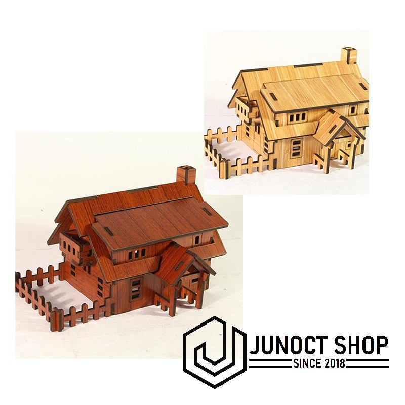 RUMAH KAYU PUZZLE BUILDING HOUSE BB - DIORAMA MAKET MINIATUR
