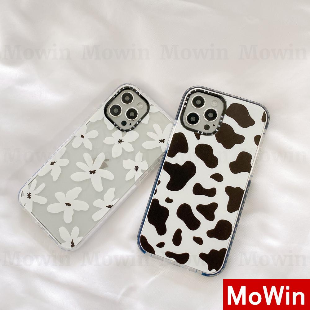 Mowin - iPhone Case Soft Case Clear TPU Thick Silicone Shockproof Cow Flower Black and White Simple Style For iPhone 12 Pro Max iphone 8plus 12 Pro 11 7 mini SE2020 7plus MAX Xr Max XS