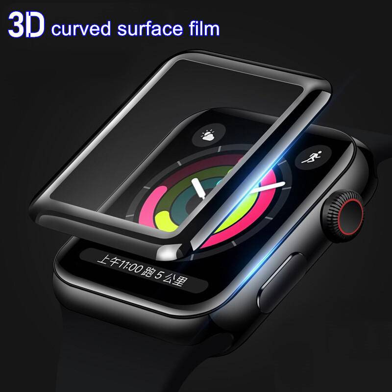 Film Pelindung Layar HD 3D Blu-ray Full Cover 40mm 44mm 2022 41mm 45mm Untuk Apple Watch Series SE