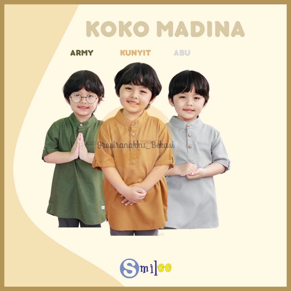 Koko Anak Madina Smilee Mix Warna Size 1-5 Tahun