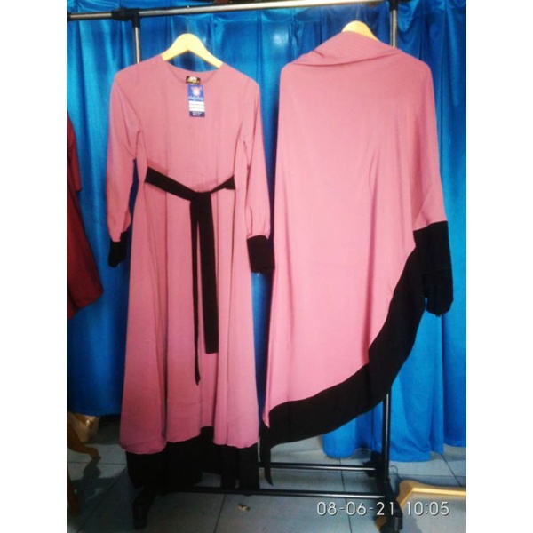 Gamis pink hitam