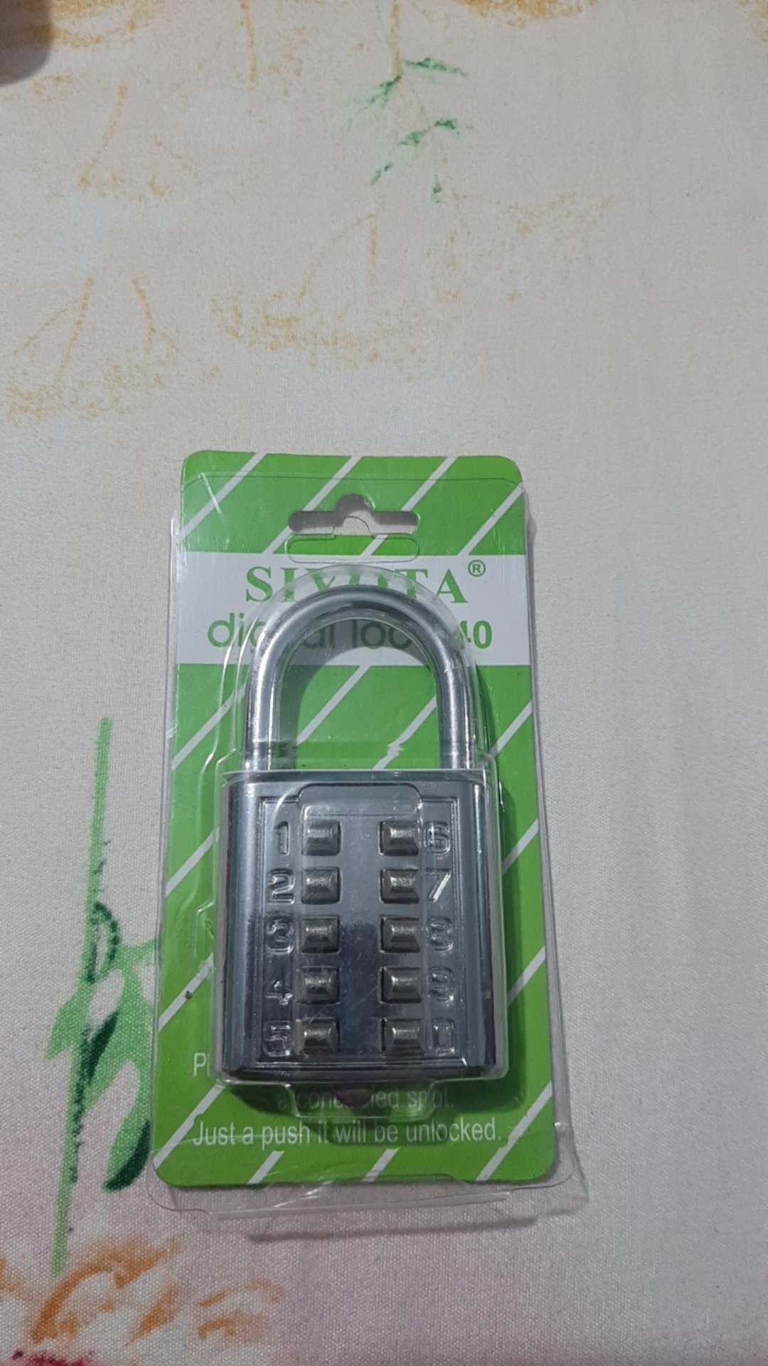 40mm Anti Maling Gembok Besi Silver Pin Digital Nomor Anti Maling 40mm 10 Digit Serbaguna Original