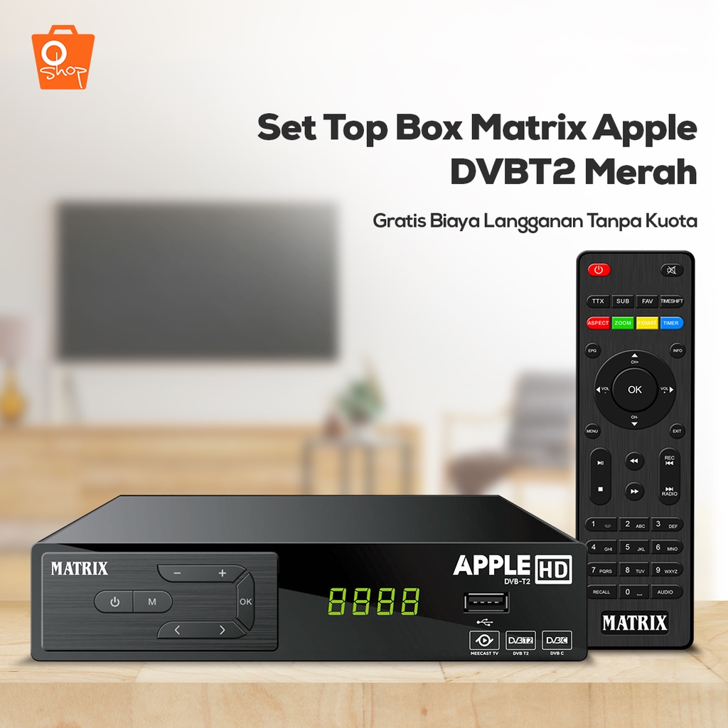 set top box matrix apple dvbt2 merah   meecast full hd receiver siaran tv digital youtube   oshop