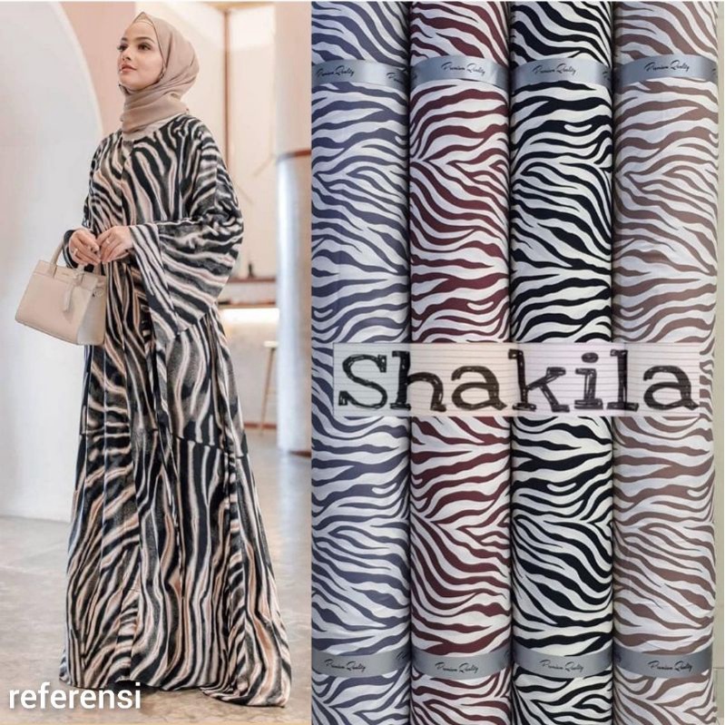 Kain Shakila Motif Zebra Kualitas premium harga setengah meter