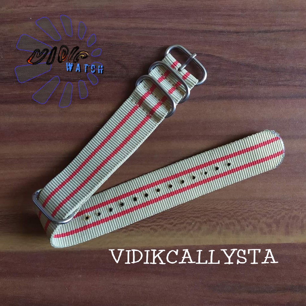 Tali jam Tangan 2C Canvas Nylon Kain Model Nato 18mm 20mm 22mm