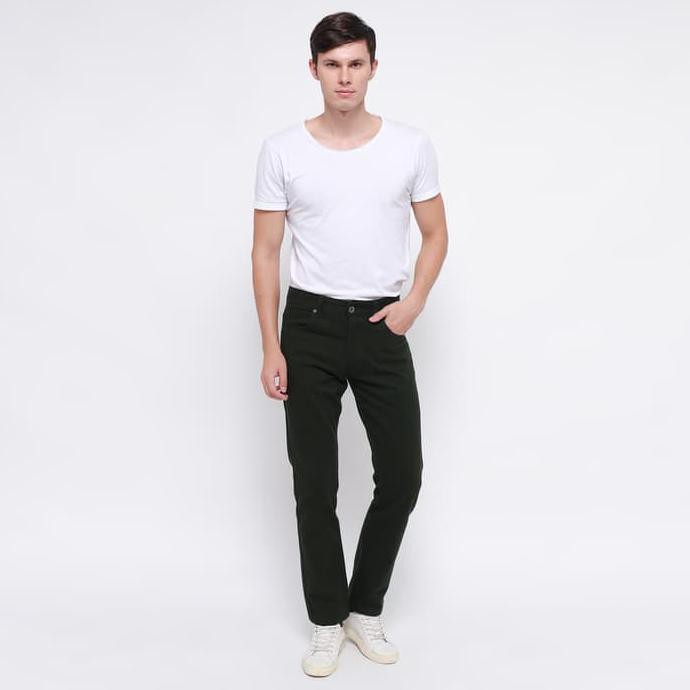 New Product Edwin Celana Jeans Milan-018 Regular Fit Pria Panjang Army Green Free Ongkir