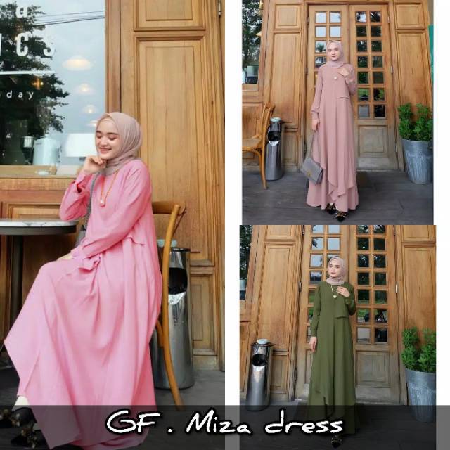 GF02 ~ MIZA DRESS matt SHAKILA HQ size S M L XL fashion muslim casual maxi ellegant