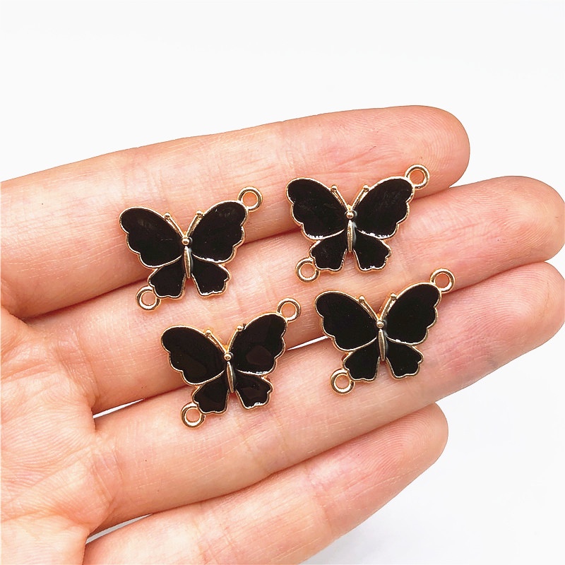 Butterfly 4pcs Liontin Kupu-Kupu Bunga Aster Bahan Alloy Untuk Membuat Perhiasan DIY