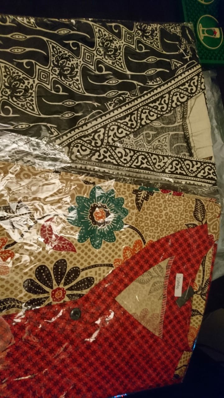 Blouse 249 Afa# Atasan Batik Wanita Asimetris Lengan Pendek Warna Merah Bahan Katun Stretch