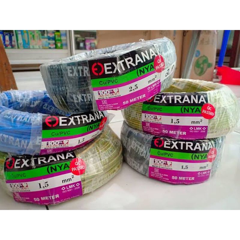 Kabel Listrik NYA engkel  1x1.5mm2 EXTRANA tembaga tunggal eceran ( 1.5 mm 1.5mm 1.5mm2 1x1.5mm 1x1.5 mm2 1x1,5 )