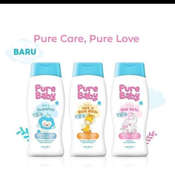 PURE BABY SHAMPOO, MILK BATH,  200 ML