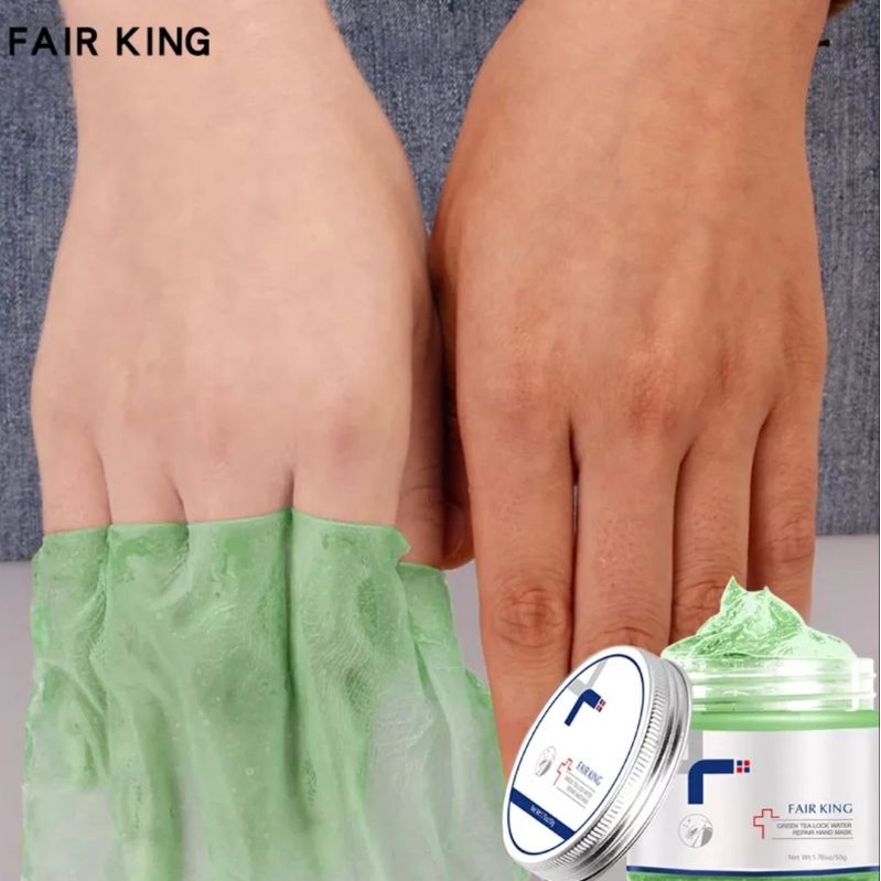 FAIR KING GREEN TEA MOISTURIZING HAND WAX WHITENING SKIN HAND REPAIR EXFOLIATING CALLUSES FIRM ANTI-AGING HAND TREATMENT-50gr