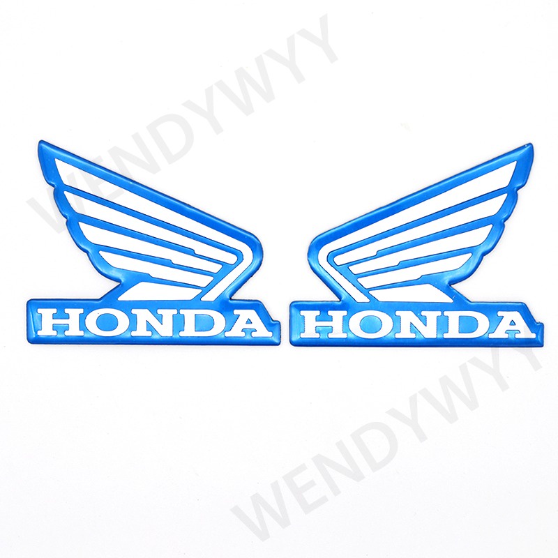 1 Pasang Stiker emblem logo Honda Kiri &amp; Kanan Bahan metal Warna Krom