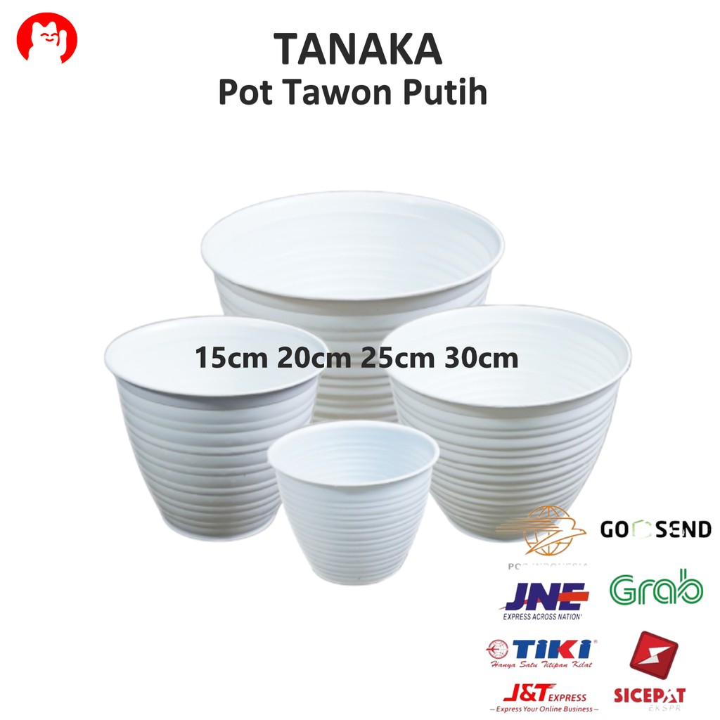 Tanaka POT TAWON PUTIH GLOSY MURAH MERIAH/ Pot tawon putih 15cm/ Pot tawon putih 20cm/ Pot tawon put