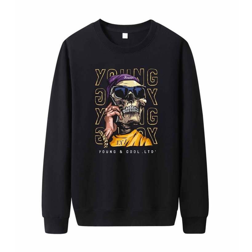 Sweater Pria Young And Cool Crewneck Pria M - XXL