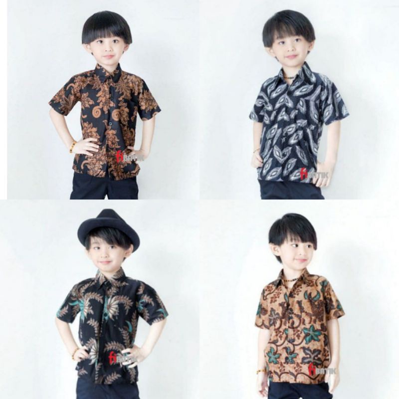 Kemeja Batik Anak - batik anak - baju batik anak laki laki umur 2-12 tahun hem batik anak pendek